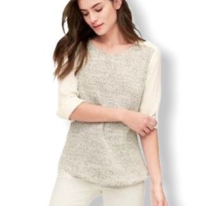LOFT Mixed Media Sweater Blouse
